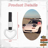 Xotic Tech 2 Pieces JDM Heart Shaped Tsurikawa Subway Train Bus Handle Straps Drift Charm Rear Bumper Warning Loops Ring for Cars, SUV Interior Exterior Decoration