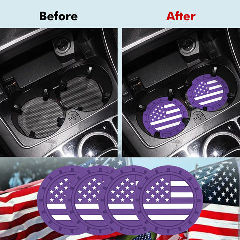 2.75 Inches USA Flag Style Anti Slip Drink Cup Holder Insert Mat Universal Fit