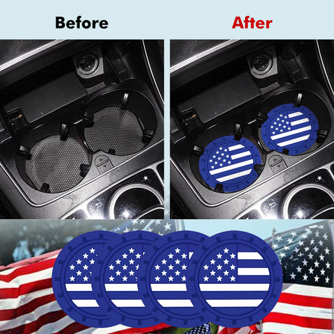 2.75 Inches USA Flag Style Anti Slip Drink Cup Holder Insert Mat Universal Fit