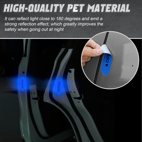 Auto Door Open Handle Bowl Warning Reflective Night Safety Stickers Decoration