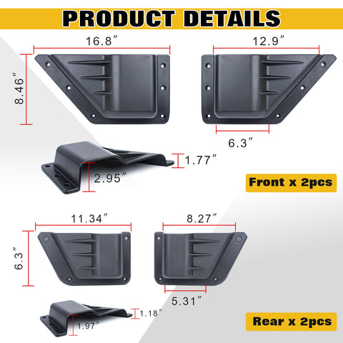 Side Door Storage Pockets Organizer Box for Ford Bronco 4 Door 2021-2025 Black