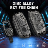 x xotic tech Mech Style Heavy Metal Key Fob Cover Compatible with BMW 2023 2024 2025 X1 X5 X6 X7 i7 Xi 3 5 7 Series 740i 760i XM IX IX3 I5 I7, Zinc Alloy Key Case Protector Shell Keychain