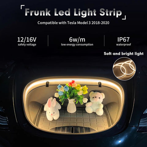 For Tesla Model 3 2018-2020 Front Trunk Led Flexible Ambient Lights Decoration