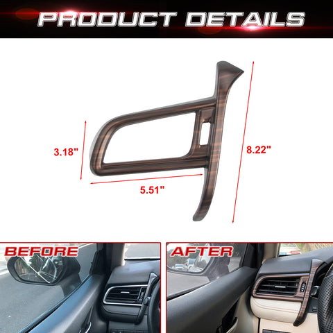 Wood Texture Left Dashboard Air Vent Outlet Trim For Toyota Camry 2018-2024