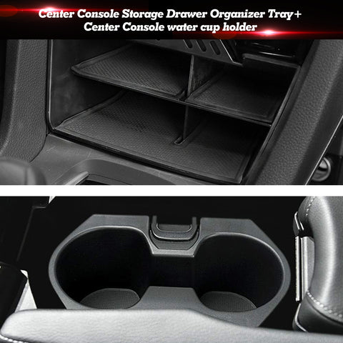 Center Console Storage Tray + Insert Water Cup Holder For Honda Civic 2016-2021