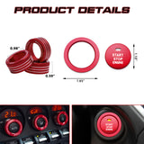 Red Aluminum Engine Start Stop + AC Climate Volume Cover For Toyota 86 2017-2020