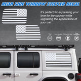 x xotic tech American Flag Rear Side Window Decal Sticker, Pre-cut Vinyl Back Window Glass USA Flag Sticker Exterior Accessories Compatible with Jeep Wrangler 2018-up 4 Door (2Pcs)