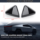 x xotic tech Door Side Rearview Mirror Cover Caps Protection Compatible with Tesla Cybertruck 2024 2025 Left & Right Exterior Accessories, (2PCS, Matte Carbon Fiber Pattern)