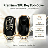 x xotic tech 2Pcs Key Fob Cover Compatible with Honda Accord Civic CR-V HR-V Pilot, Soft TPU Full Protective Smart Remote Keyless Case Accessories 5-Button