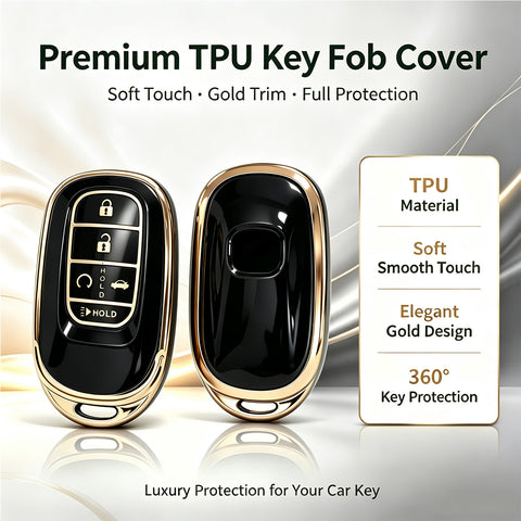 x xotic tech 2Pcs Key Fob Cover Compatible with Honda Accord Civic CR-V HR-V Pilot, Soft TPU Full Protective Smart Remote Keyless Case Accessories 5-Button