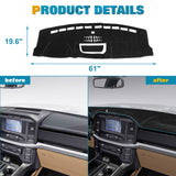 Dashboard Cover Pad Anti-Dirt Sunshield Protect Dash Mat For Ford F150 2021-2025