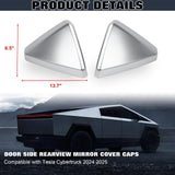 x xotic tech Door Side Rearview Mirror Cover Caps Protection Compatible with Tesla Cybertruck 2024 2025 Left & Right Exterior Accessories, (2PCS, Matte Carbon Fiber Pattern)