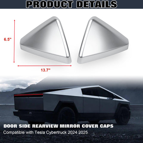 x xotic tech Door Side Rearview Mirror Cover Caps Protection Compatible with Tesla Cybertruck 2024 2025 Left & Right Exterior Accessories, (2PCS, Matte Carbon Fiber Pattern)