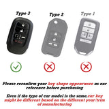 White TPU w/Leather Texture Full Protect Remote Key Fob w/Keychain For Honda Accord 2022+