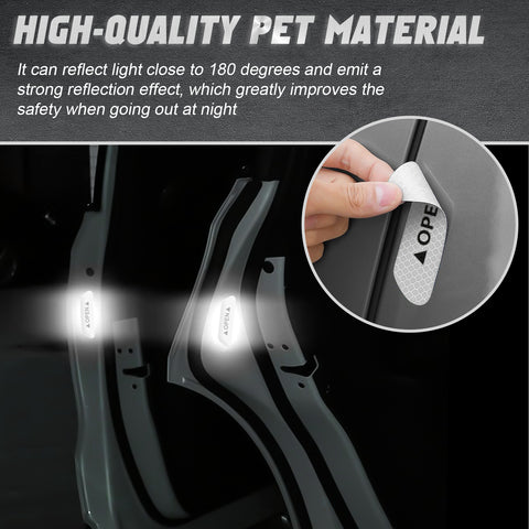 Auto Door Open Handle Bowl Warning Reflective Night Safety Stickers Decoration