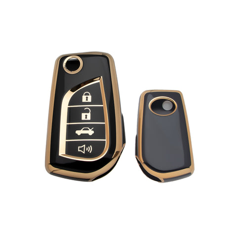 Set TPU Full Protect Folding Key Fob Cover For Toyota Camry LE 2018-2019