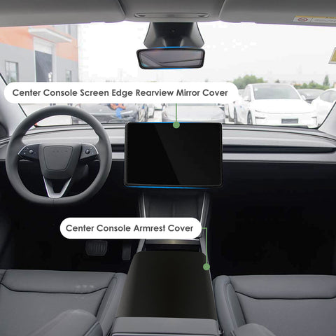 Center Console Screen Edge Frame Armrest Cover Kit For Tesla Model 3 Y 25+