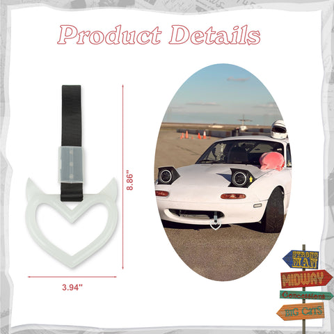 x xotic tech JDM Devil Shaped Tsurikawa Subway Train Bus Handle Straps Drift Charm Rear Bumper Warning Loops Ring for Cars, SUV Interior Exterior Decoration