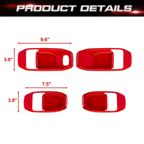 x xotic tech Door Handle Bowl Cover Decor Trim for Jeep Wrangler JL JLU 2018-up Gladiator JT 2020-up Interior Accessories(4Pcs)