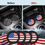 2.75 Inches USA Flag Style Anti Slip Drink Cup Holder Insert Mat Universal Fit