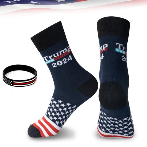 Donald Trump 2024 President MAGA Socks Men's Women's Cotton Novelty Crew Socks