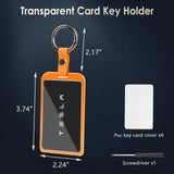 x xotic tech Transparent Card Key Holder, Card Protective Case Cover Comapatible with Tesla Model Y/3/S/X Cybertruck Accessories, Full Protection Key Fob Shell Key Chain(Aluminum Alloy)