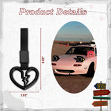 Xotic Tech 2 Pieces JDM Broken Heart Shaped Tsurikawa Car Handle Straps Rear Bumper Warning Ring Subway Train Bus Handle Drift Charm for Cars, SUV Interior Exterior Decoration