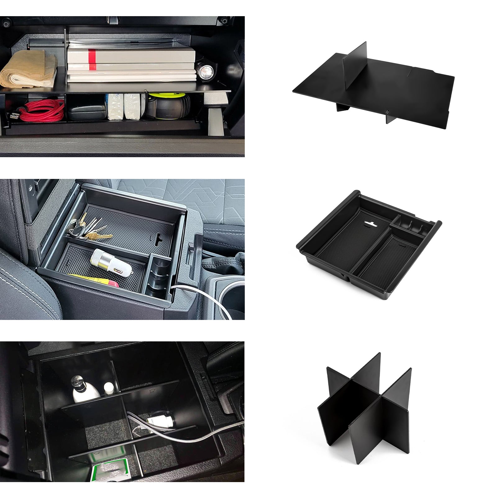 Xotic Tech Armrest Box Organizer Tray For Toyota Tacoma 2016-2023 - Coin & Storage Case