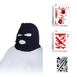 Xotic Tech Car Funny Decoration Spoof Balaclava Face Headrest Cover, Scary Bank Robber Costume Front Seat Head Rest Protector, Halloween Bandit Mask Auto Accessories Universal for Most Car-White