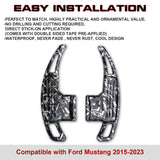 Black Forged Pattern Paddle Shifter Extension Cover For Ford Mustang 2015-2023