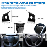 Carbon Fiber ABS Console Steering Wheel Paddle Shifter Trim For Model 3 Y 17-20