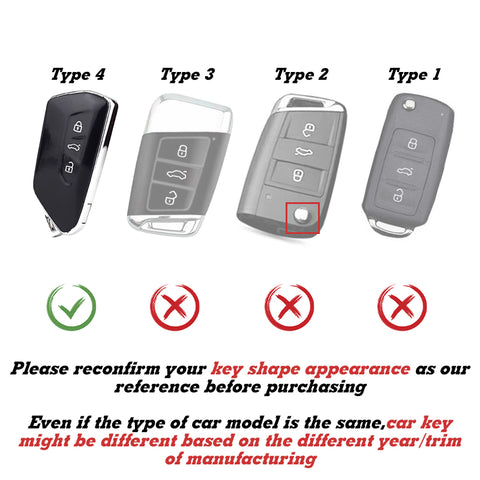 Red TPU Key Fob Shell Full Cover Case, Compatible with Volkswagen Golf 8 ID.4 MK8 Seat Leon MK4 Skoda Octavia Smart Keyless Entry Key