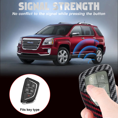 x xotic tech Glossy Black/Red Mix Color Carbon Fiber Texture Hard Plastic Key Fob Cover Case Compatible with Chevy Silverado 1500 or GMC Sierra 1500 2022-up, Silverado 2500HD 3500HD Tahoe 2024-up