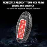 For Nissan/Infiniti 4-Button Carbon Fiber ABS Silicone Cover Remote Key Case Fob