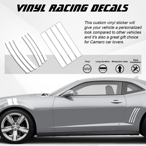 Racing Style Side Vent Fender Stripes Decal Cover For Chevrolet Camaro 2010-15