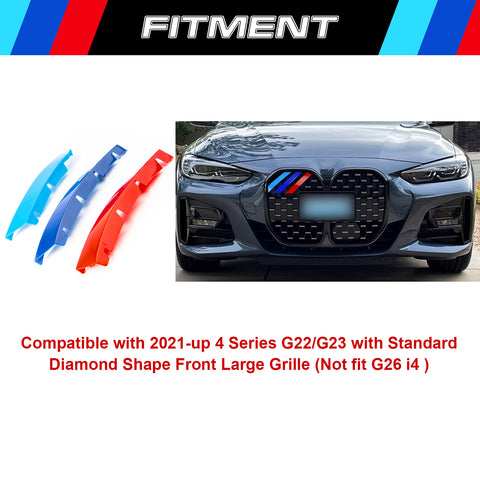 Tri-Colored Front Kidney Grille Insert Trim For BMW 4 Series G22 G23 2021-up