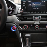 Blue A-Pillar Audio AC Climate Knob Engine Start Button Trim For Civic 10th Gen