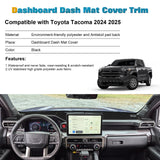 Interior Non-Slip Dash Overlay Cover Dashboard Poly Mat For Toyota Tacoma 2024+