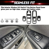 Carbon Fiber Style Door Handle Bowl Window Lift Switch Cover For Dodge Charger 2011-23