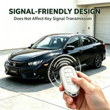 x xotic tech Key Fob Cover Compatible with Honda Accord Civic CR-V HR-V Pilot 2022-2027, Soft TPU Full Protective Smart Remote Keyless Case Accessories 5-Button (Silver Trim)