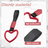 CCWOLF】Car Rear Bumper Warning Heart Pendant Car Styling JDM Bus Handle  Tsurikawa Ring Charm Strap Decoration Accessories