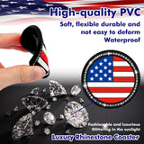 2.75" Flexible PVC Rhinestone Cup Coasters Patriotic Decoration For Men Women