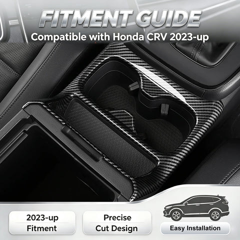 Wood/ Carbon Style Console Cup Holder Frame Trim Accessories For Honda CRV 23-up