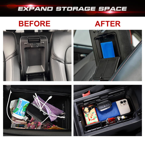 Console Armrest Box Hidden+Lower Storage Insert Holder For Honda Civic 2022-up