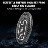 For Nissan/Infiniti 4-Button Carbon Fiber ABS Silicone Cover Remote Key Case Fob