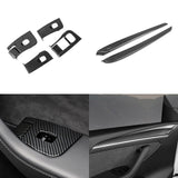 Door Window Switch Lift Button + Dash Wrap Door Covers For Tesla Model 3 Y 2021+