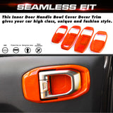 x xotic tech Door Handle Bowl Cover Decor Trim for Jeep Wrangler JL JLU 2018-up Gladiator JT 2020-up Interior Accessories(4Pcs)