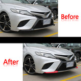 Red Front Bumper Corner + Front Hood Grille Cover Trim For Camry SE XSE 18-2020