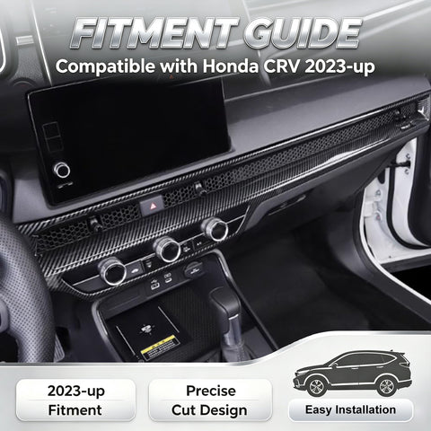 Wood/ Carbon Look Dashboard Air Vent Outlet Stripe Cover For Honda CRV 2023-2027