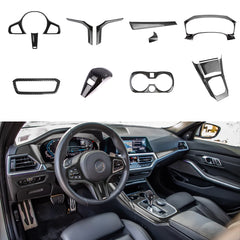 Carbon Fiber ABS Steering Wheel Gear Shift Panel Dash Stripe Cover For BMW G20